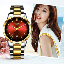 Load image into Gallery viewer, New LIGE Women Dress Watches Luxury Brand Ladies Quartz Watch Stainless Steel Band Casual Bracelet Wristwatch Reloj Mujer+Box
