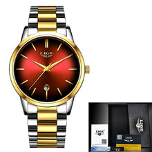 Load image into Gallery viewer, New LIGE Women Dress Watches Luxury Brand Ladies Quartz Watch Stainless Steel Band Casual Bracelet Wristwatch Reloj Mujer+Box